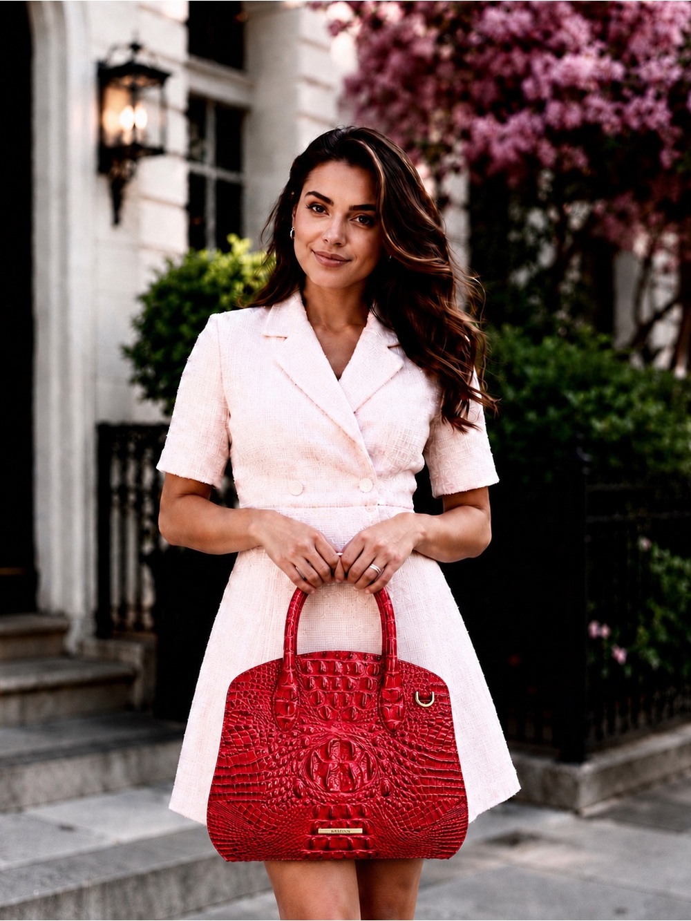 Brahmin Rosetta Satchel Sriracha Red Melbourne Leather